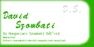 david szombati business card